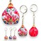 Handmade Ceramic Keychain Lord Ganesha Amulet Keyring Door Car Key Chains Good Luck Charms Key Holder